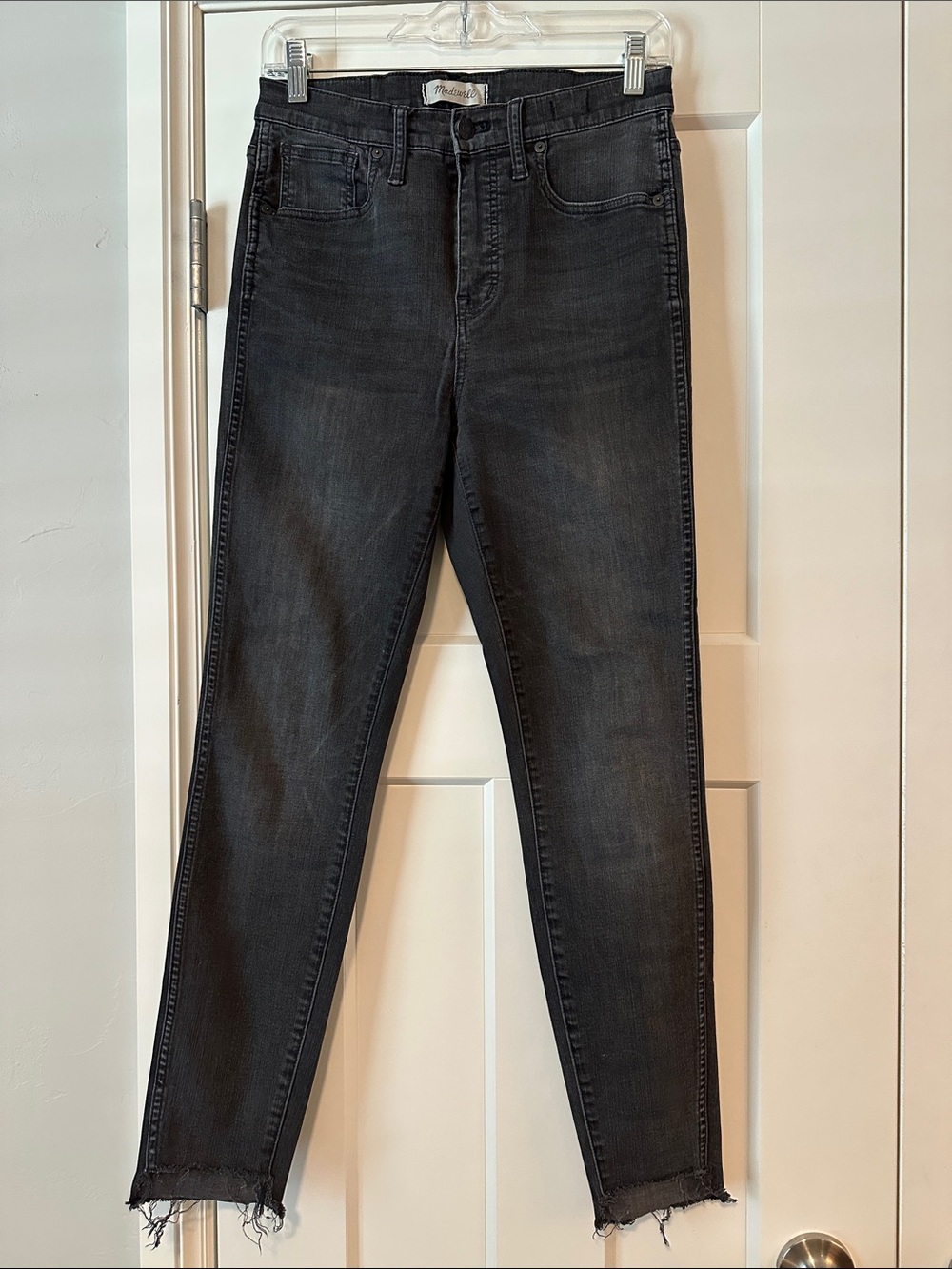 Madewell Black Skinny Jeans with Raw Hem